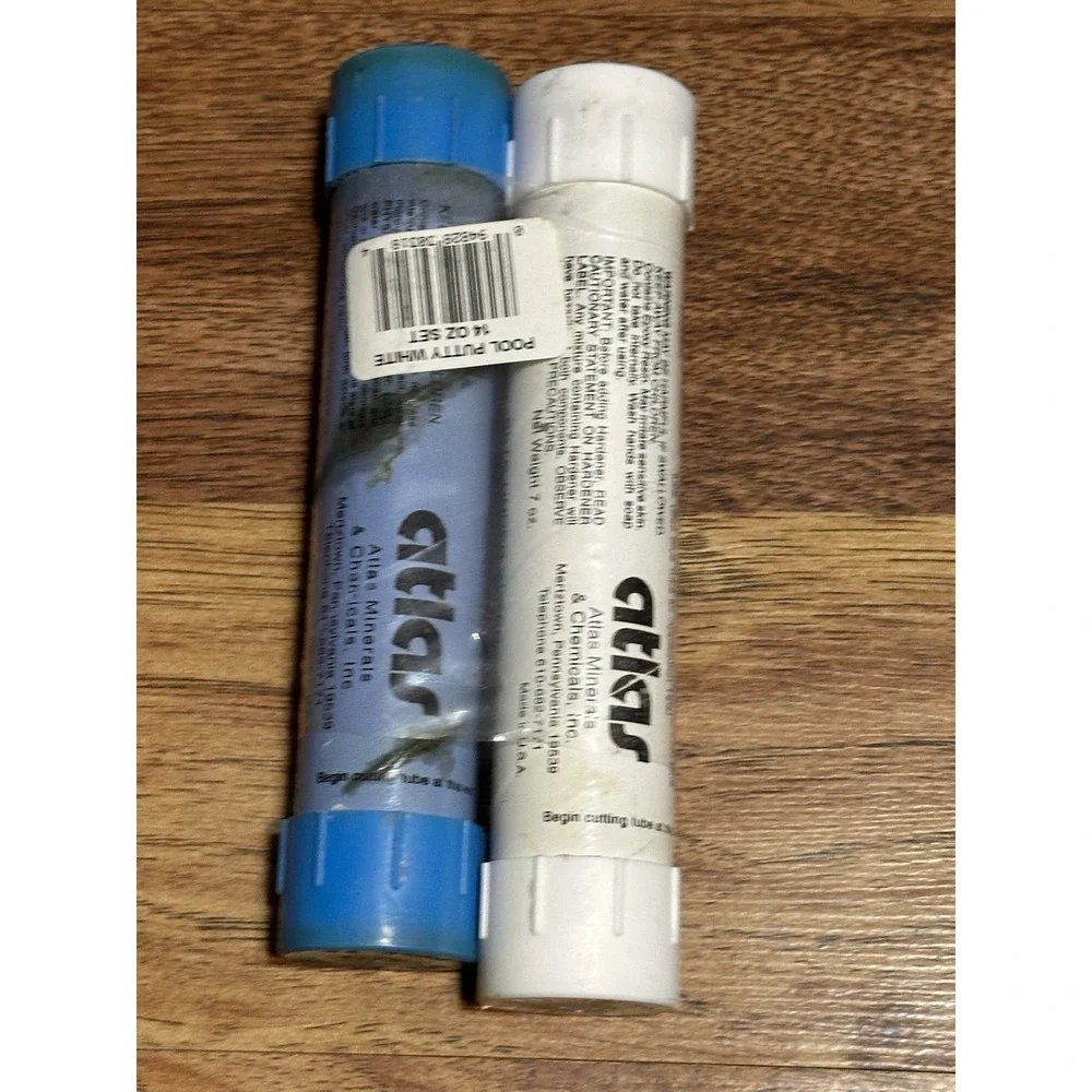 Atlas Epoxybond Pool Putty White 14 oz Set Underwater Repair Epoxy‎ Made in USA